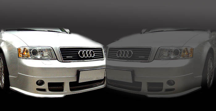 Custom Audi A6  Sedan Front Add-on Lip (2002 - 2003) - $375.00 (Manufacturer Sarona, Part #AD-002-FA)
